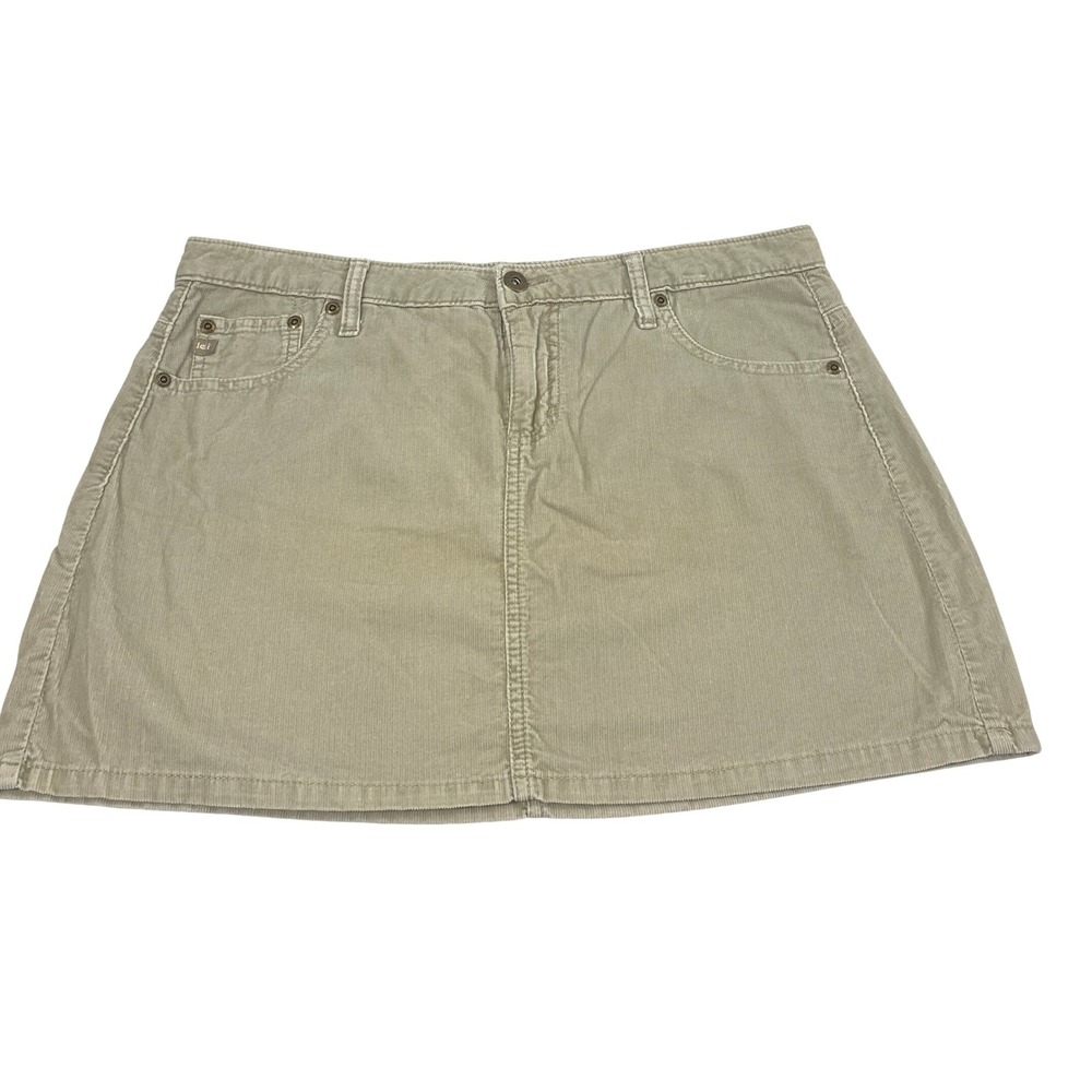 Lei Mini Skirt Juniors 11 Tan Corduroy A-Line Pocket Y2K 90s Preppy Neutral